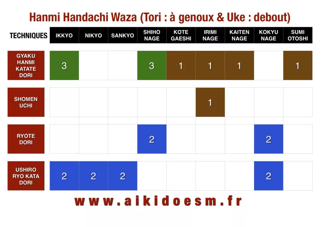 Aïkido Grade Kyu - Hanmi Handachi Waza - AIKIDO ESM